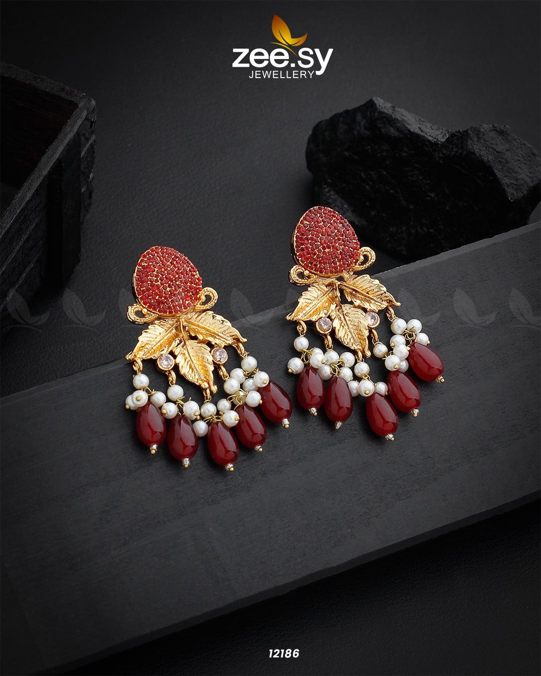 Gorgeous Studs Earrings - by - Libasekhas UK - Registered Vendor of : Zeesy - 100% Original Designer Dresss