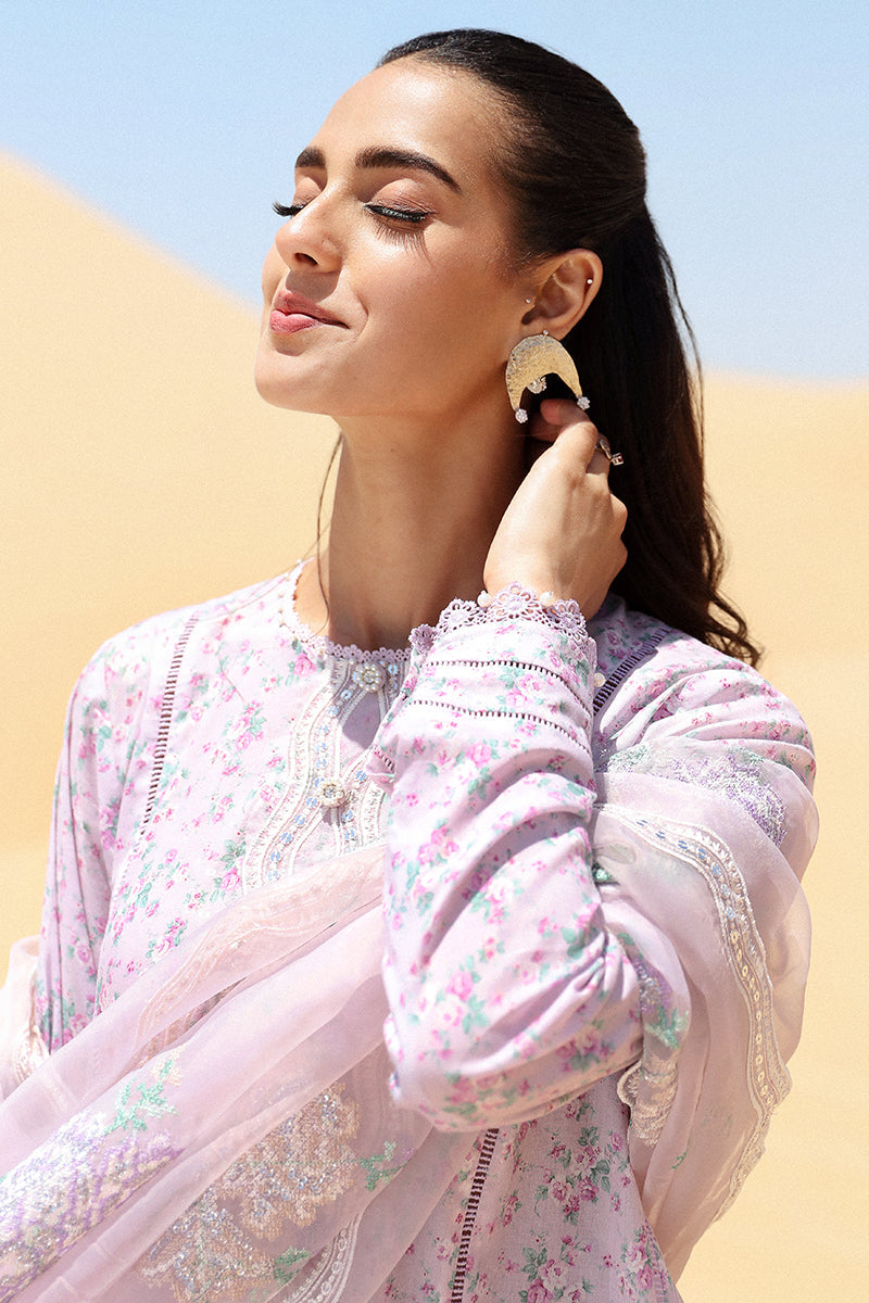 Cross Stitch | Eid Lawn 24 | LAVENDER - by - Libasekhas UK - Registered Vendor of : Cross Stitch - 100% Original Designer Dresss