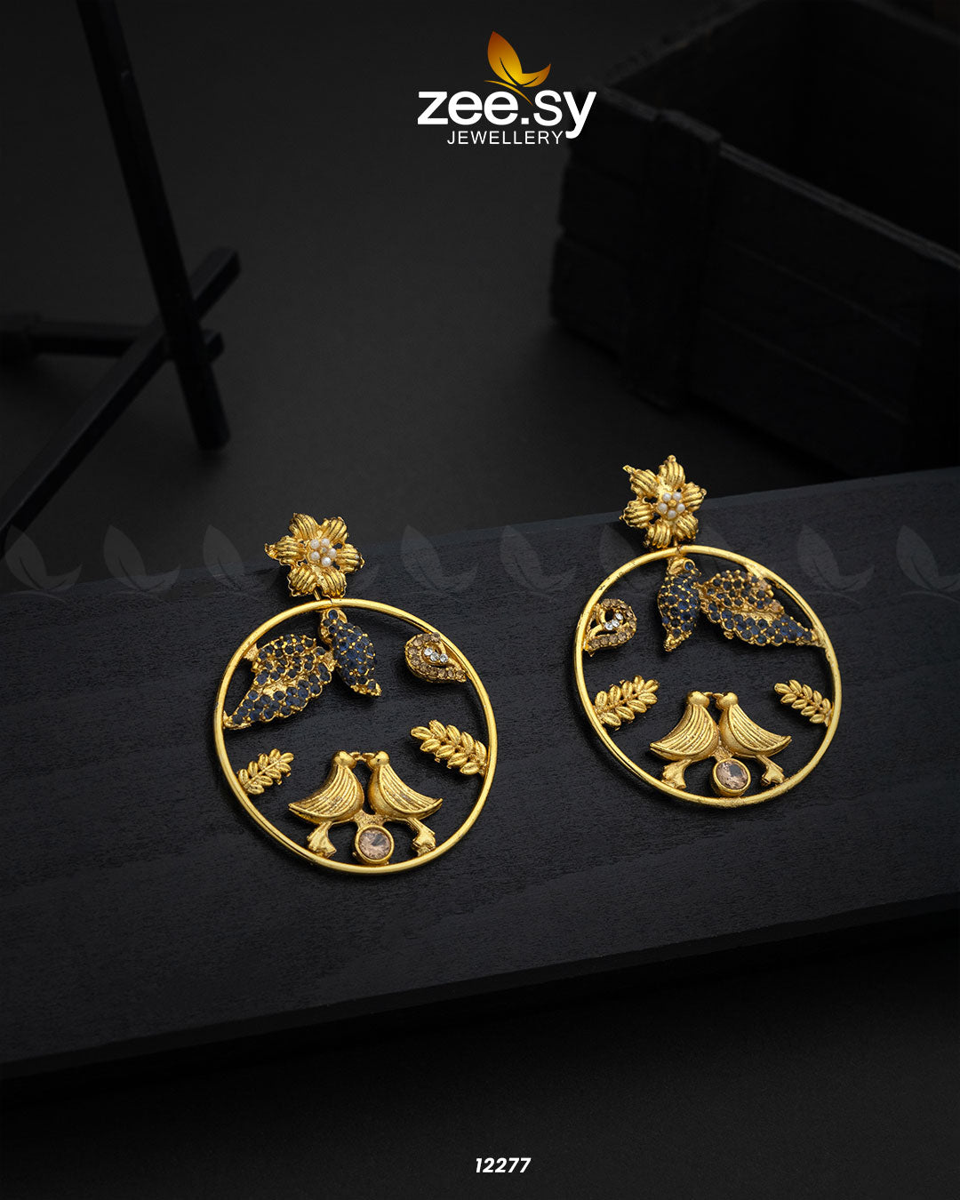 Nouveau Earrings - by - Libasekhas UK - Registered Vendor of : Zeesy - 100% Original Designer Dresss