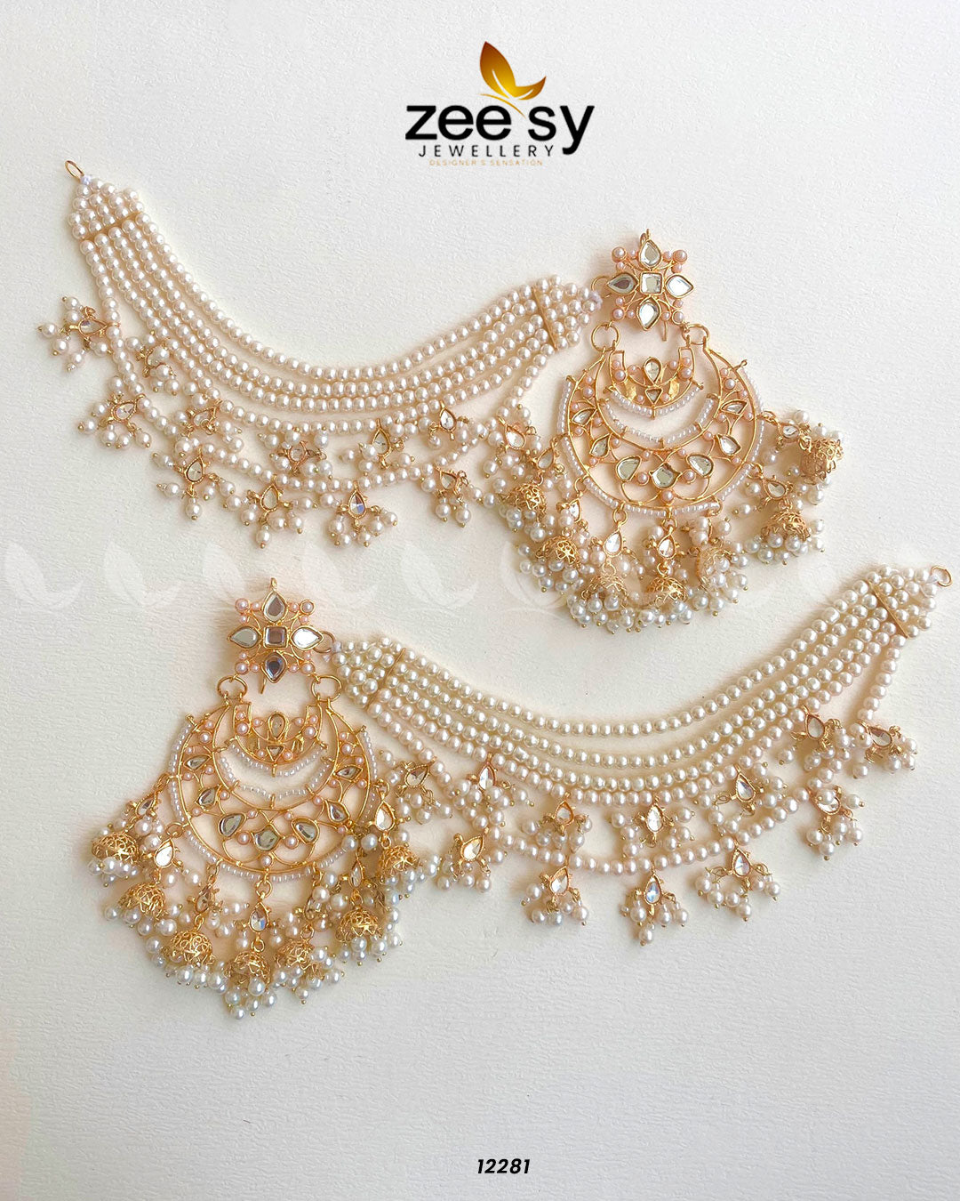 Anshara Earrings - by - Libasekhas UK - Registered Vendor of : Zeesy - 100% Original Designer Dresss