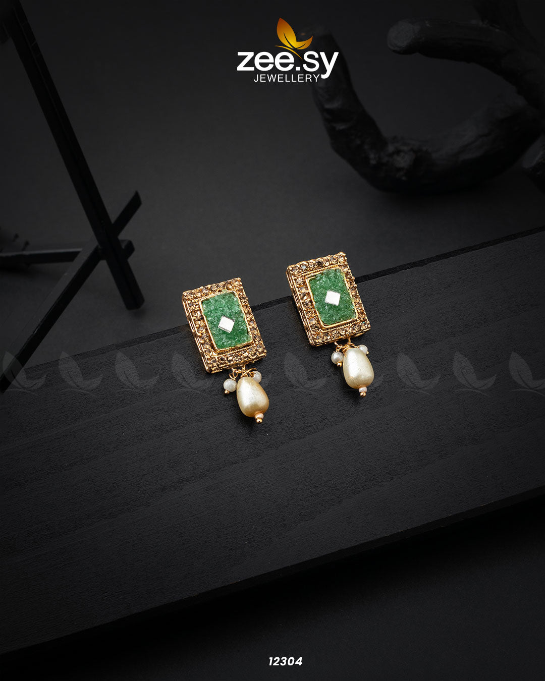 Cobble Crush Earrings - by - Libasekhas UK - Registered Vendor of : Zeesy - 100% Original Designer Dresss