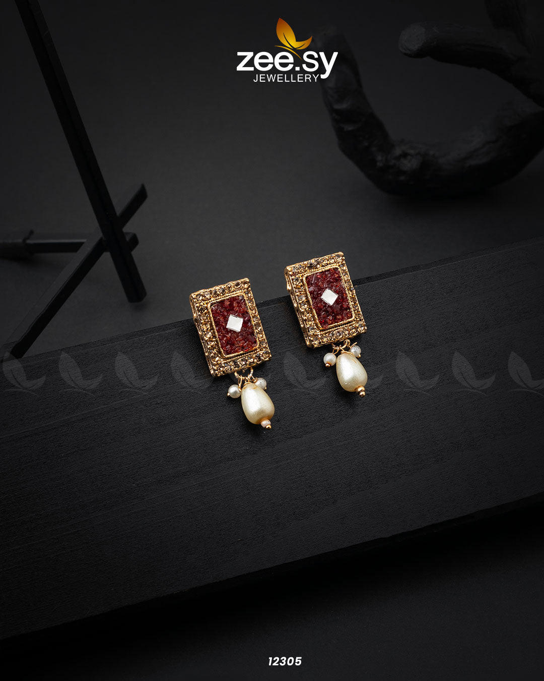 Cobble Crush Earrings - by - Libasekhas UK - Registered Vendor of : Zeesy - 100% Original Designer Dresss
