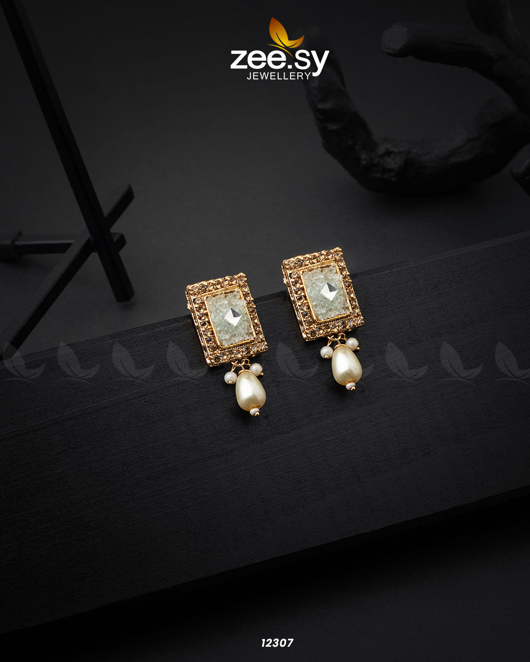 Cobble Crush Earrings - by - Libasekhas UK - Registered Vendor of : Zeesy - 100% Original Designer Dresss