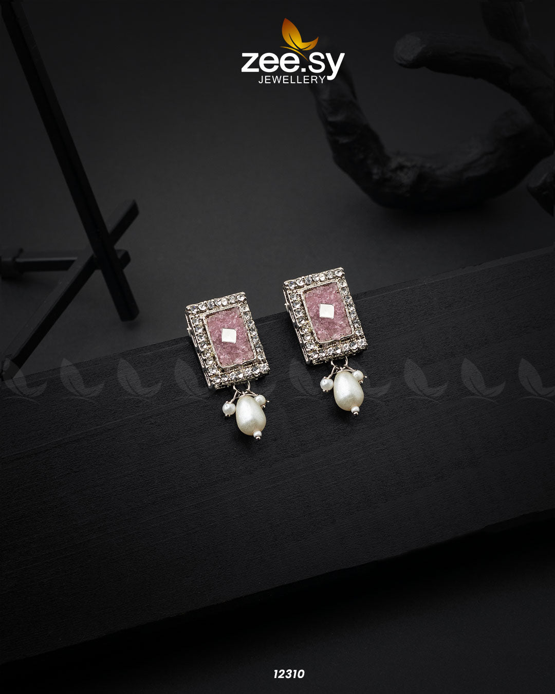 Gravel Earrings - by - Libasekhas UK - Registered Vendor of : Zeesy - 100% Original Designer Dresss