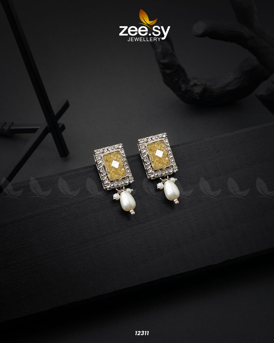 Gravel Earrings - by - Libasekhas UK - Registered Vendor of : Zeesy - 100% Original Designer Dresss