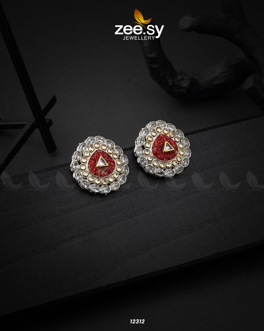 Granite Earrings - by - Libasekhas UK - Registered Vendor of : Zeesy - 100% Original Designer Dresss