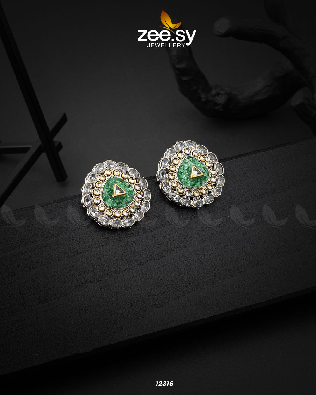 Granite Earrings - by - Libasekhas UK - Registered Vendor of : Zeesy - 100% Original Designer Dresss