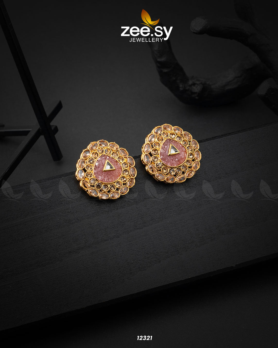 Pebble Earrings - by - Libasekhas UK - Registered Vendor of : Zeesy - 100% Original Designer Dresss