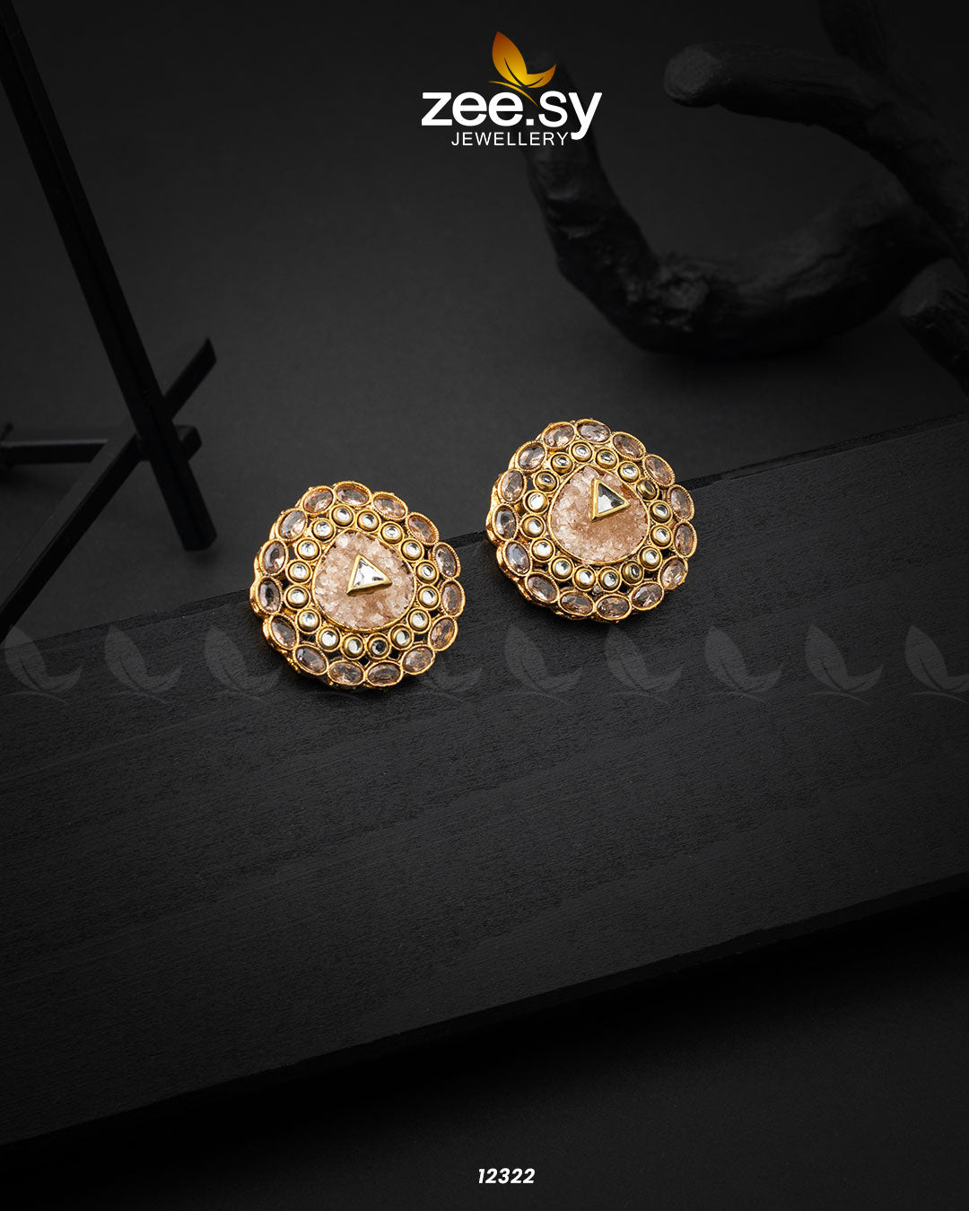 Pebble Earrings - by - Libasekhas UK - Registered Vendor of : Zeesy - 100% Original Designer Dresss