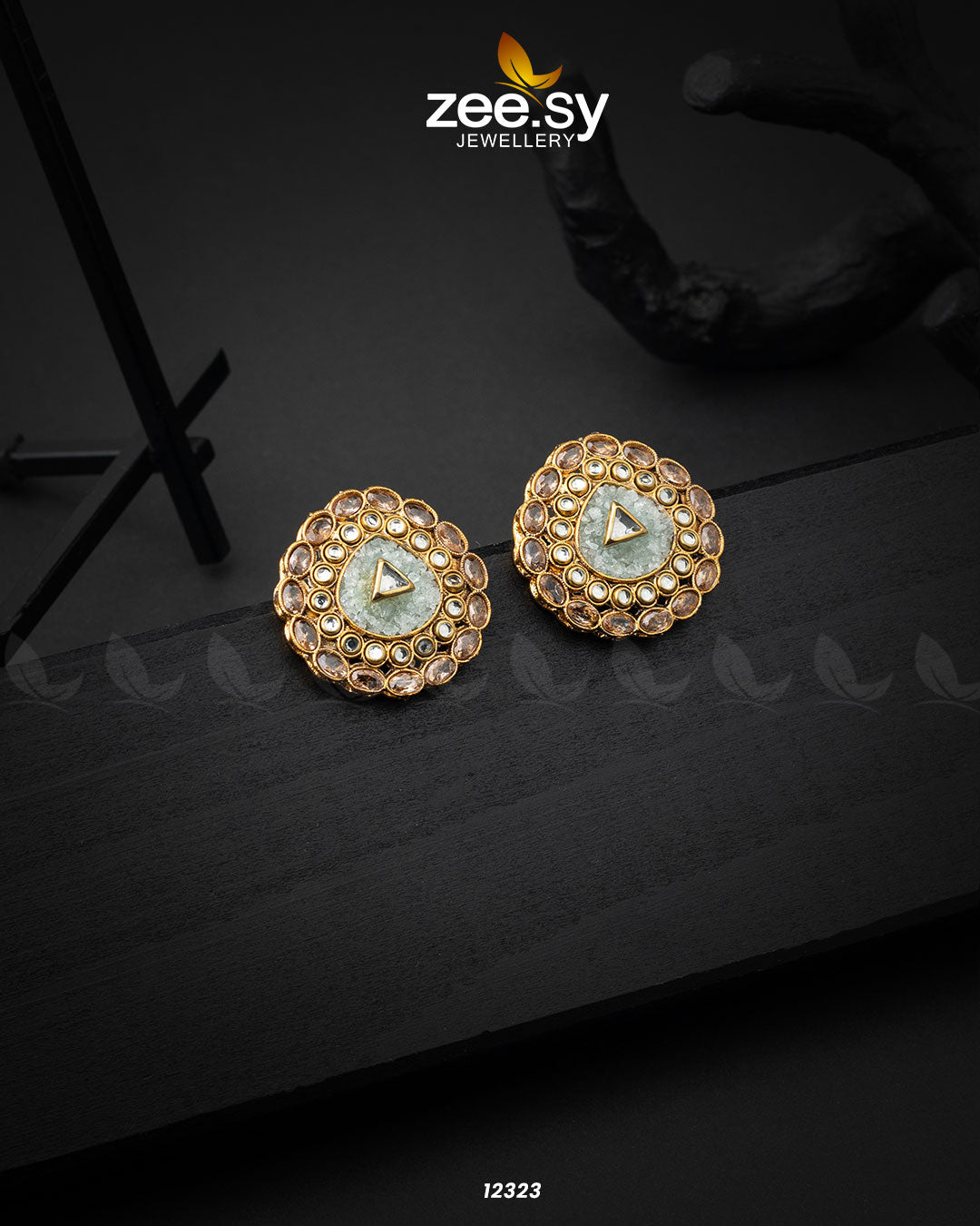Pebble Earrings - by - Libasekhas UK - Registered Vendor of : Zeesy - 100% Original Designer Dresss