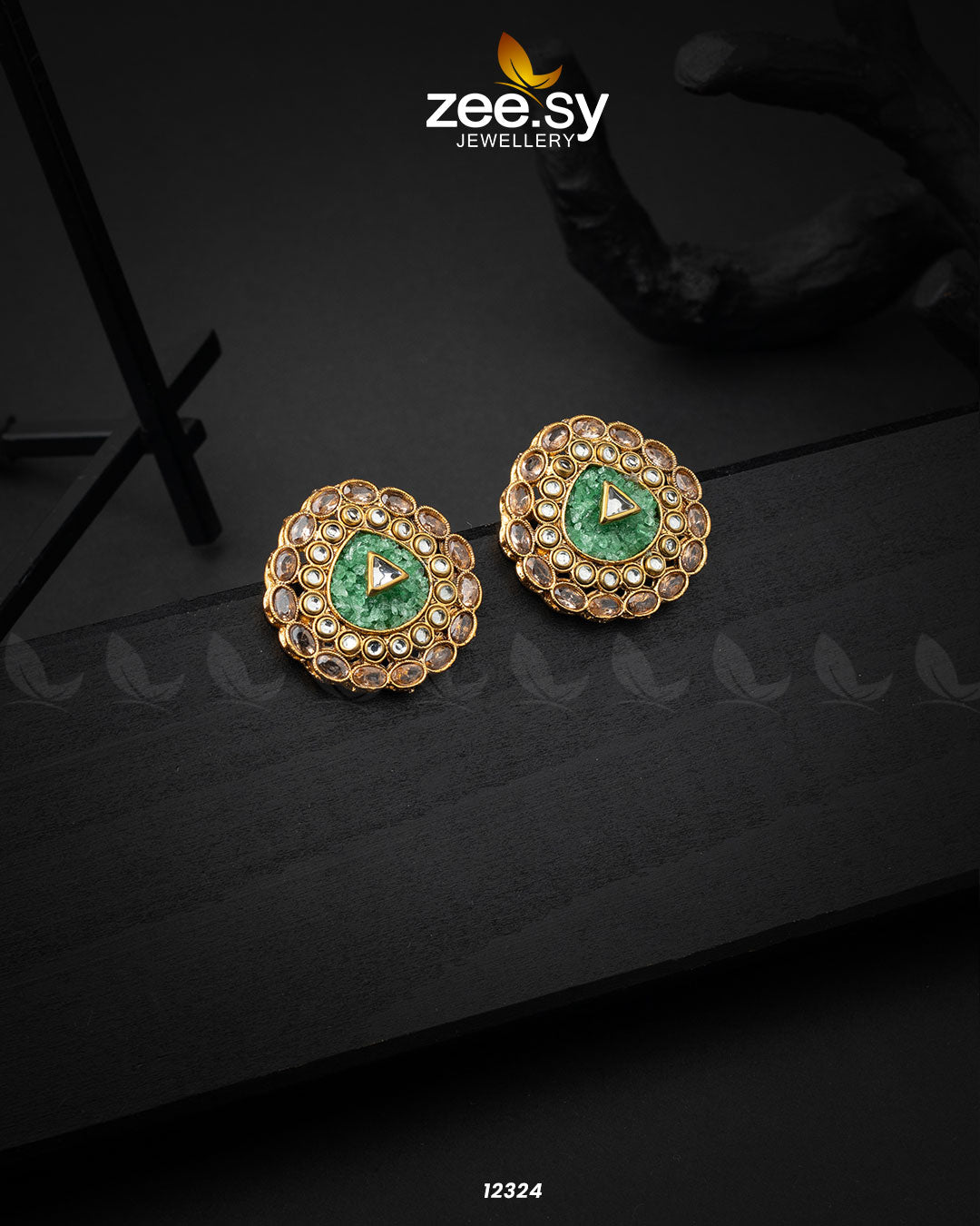 Pebble Earrings - by - Libasekhas UK - Registered Vendor of : Zeesy - 100% Original Designer Dresss