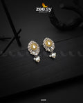 Limestone Crush Studs Earrings - by - Libasekhas UK - Registered Vendor of : Zeesy - 100% Original Designer Dresss