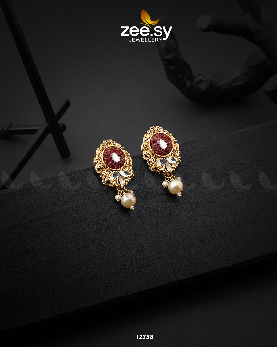 Quartz Earrings - by - Libasekhas UK - Registered Vendor of : Zeesy - 100% Original Designer Dresss
