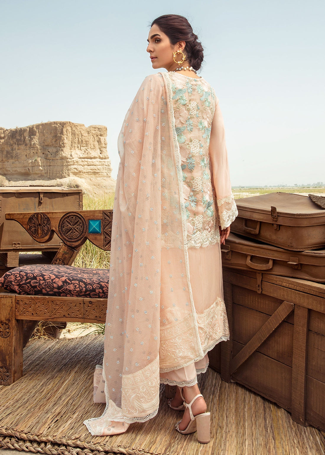 Saira Shakira | Luxury Pret | Peach Sandstone - by Libasekhas UK - Registered Vendor of : Saira Shakira - 100% Original Designer Dress