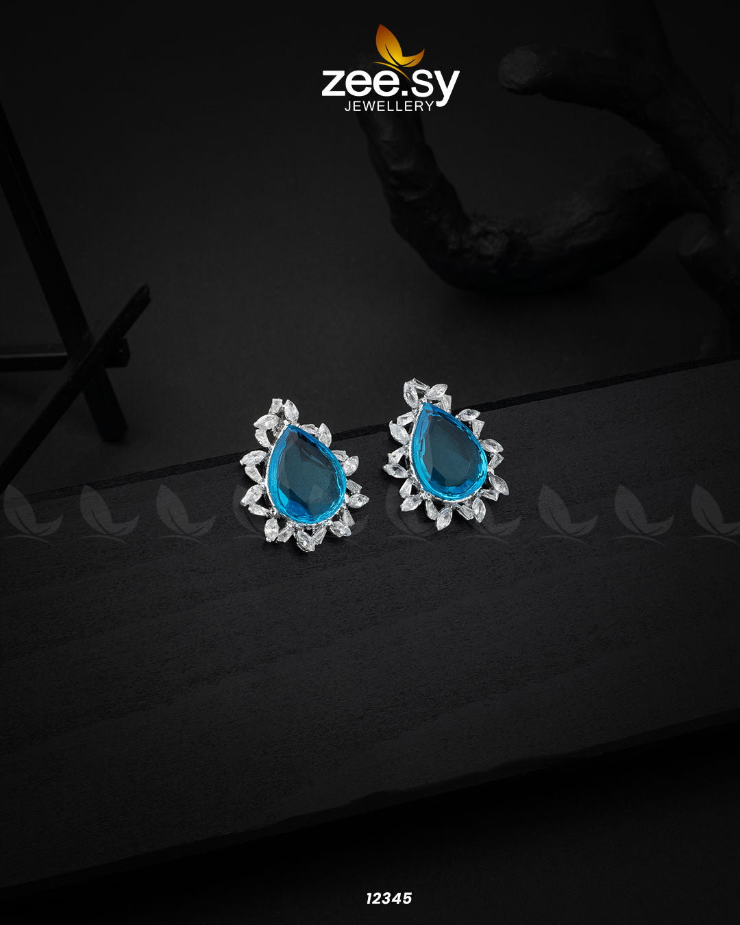 Oval Star Earrings - by - Libasekhas UK - Registered Vendor of : Zeesy - 100% Original Designer Dresss