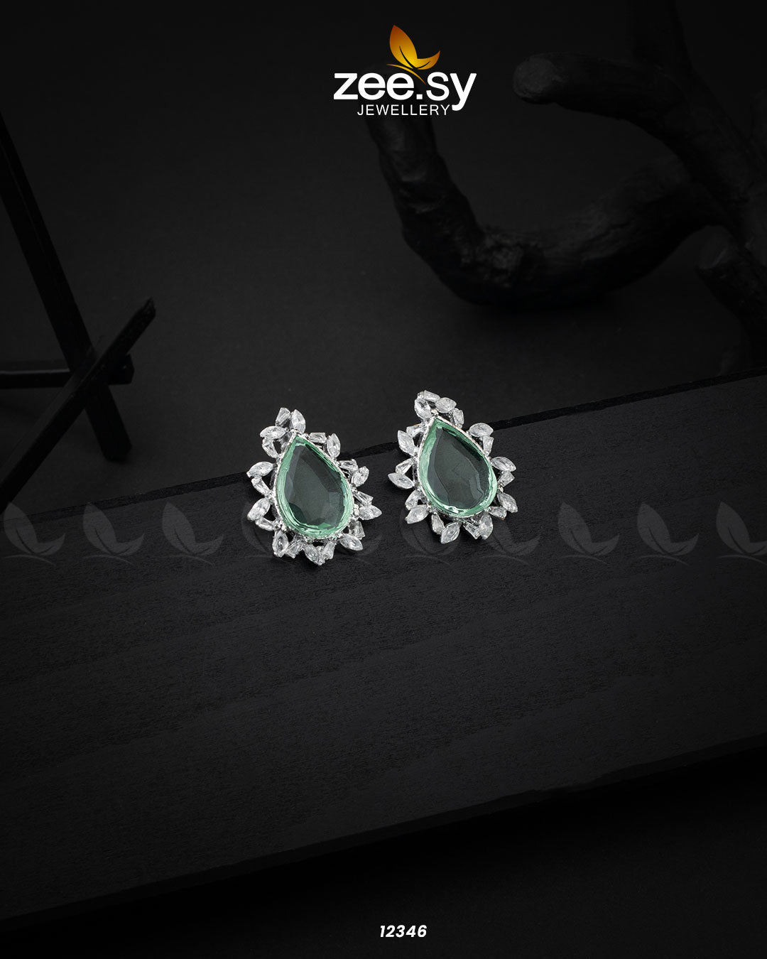 Oval Star Earrings - by - Libasekhas UK - Registered Vendor of : Zeesy - 100% Original Designer Dresss