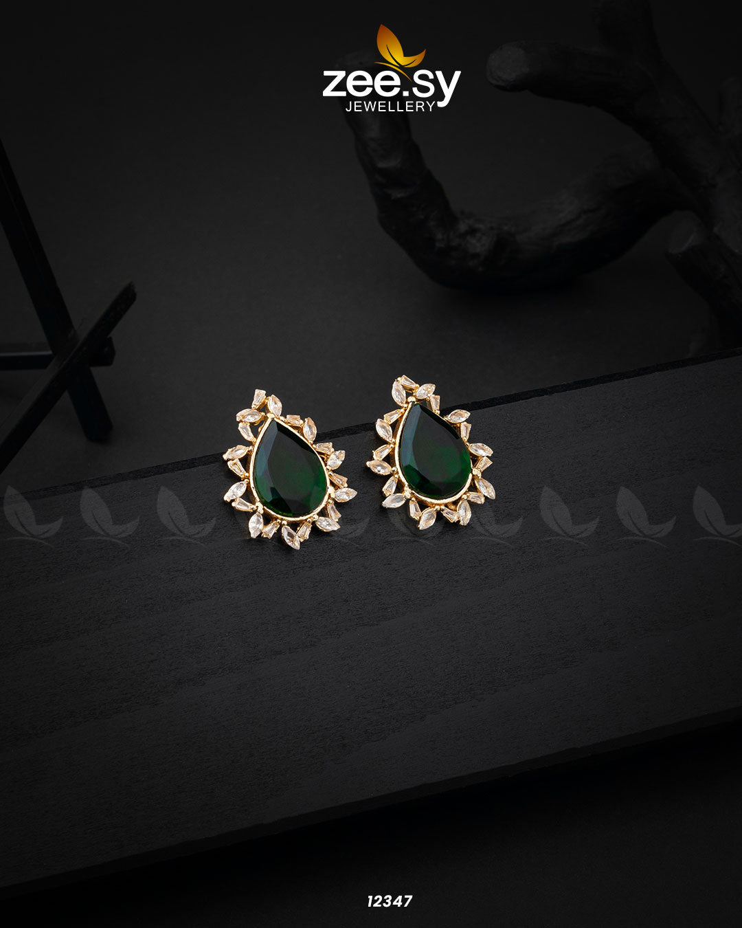 Oval Star Earrings - by - Libasekhas UK - Registered Vendor of : Zeesy - 100% Original Designer Dresss