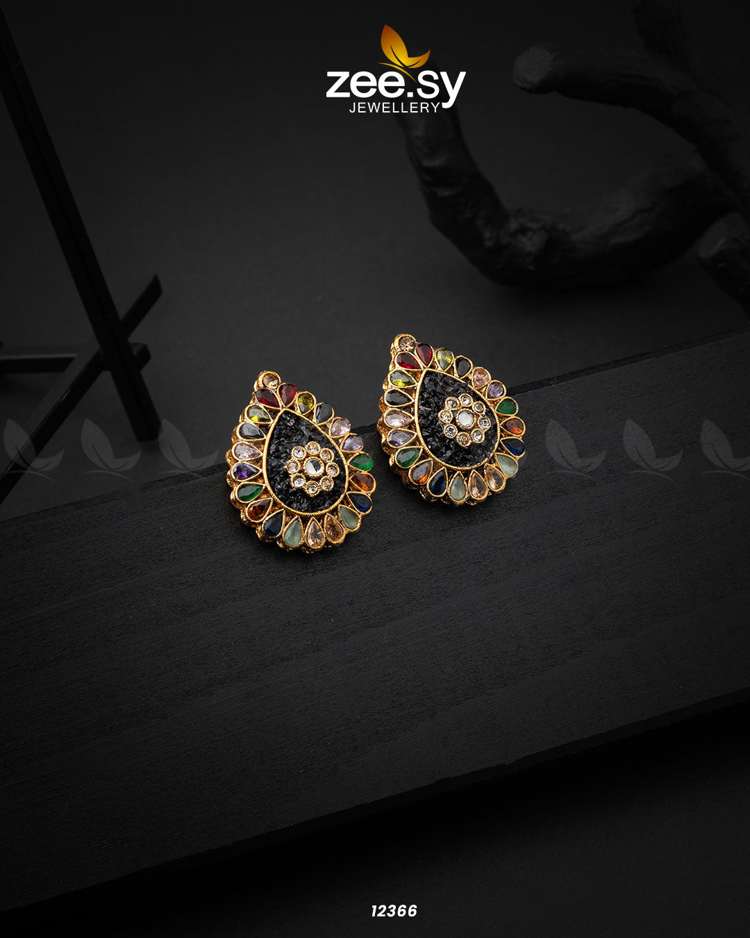 Slate Crush Earrings - by - Libasekhas UK - Registered Vendor of : Zeesy - 100% Original Designer Dresss