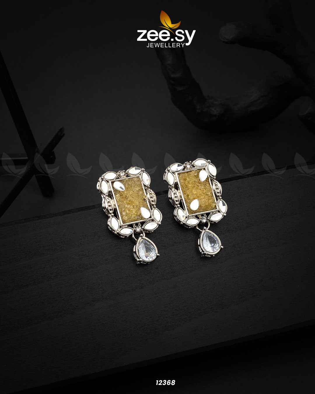 Agate Studs Earrings - by - Libasekhas UK - Registered Vendor of : Zeesy - 100% Original Designer Dresss