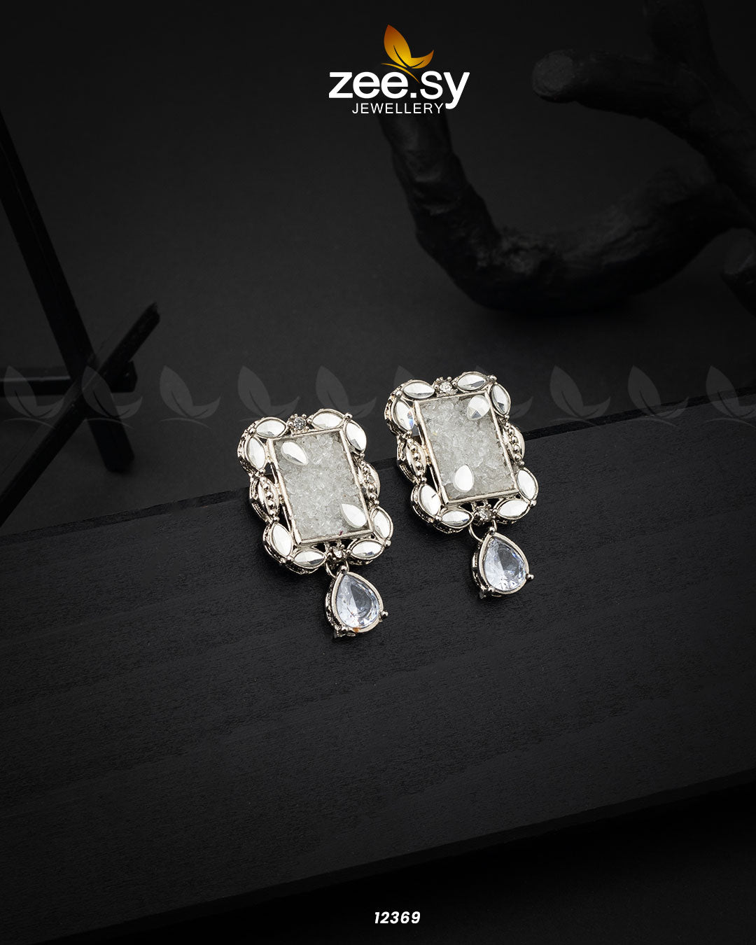 Agate Studs Earrings - by - Libasekhas UK - Registered Vendor of : Zeesy - 100% Original Designer Dresss