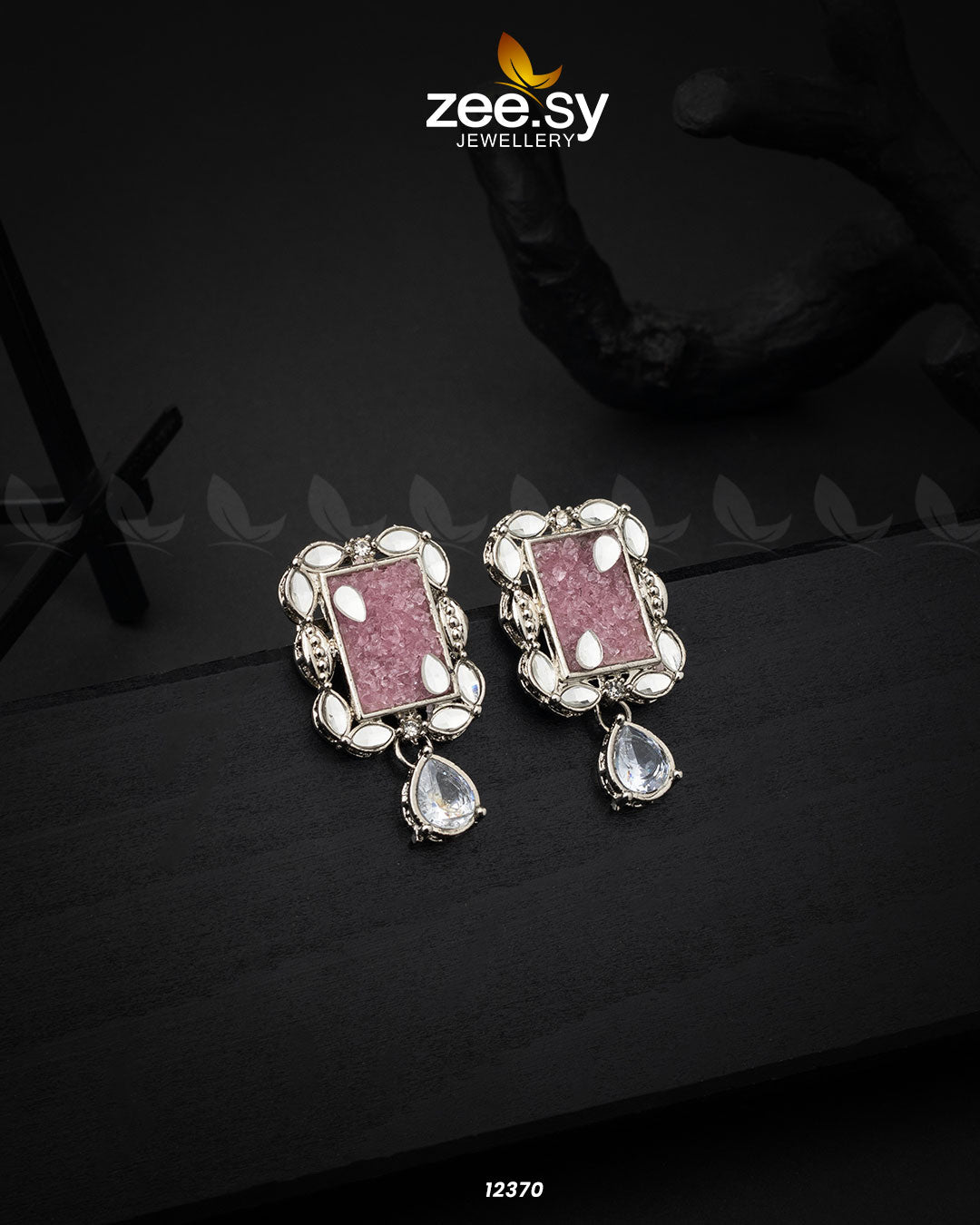 Agate Studs Earrings - by - Libasekhas UK - Registered Vendor of : Zeesy - 100% Original Designer Dresss