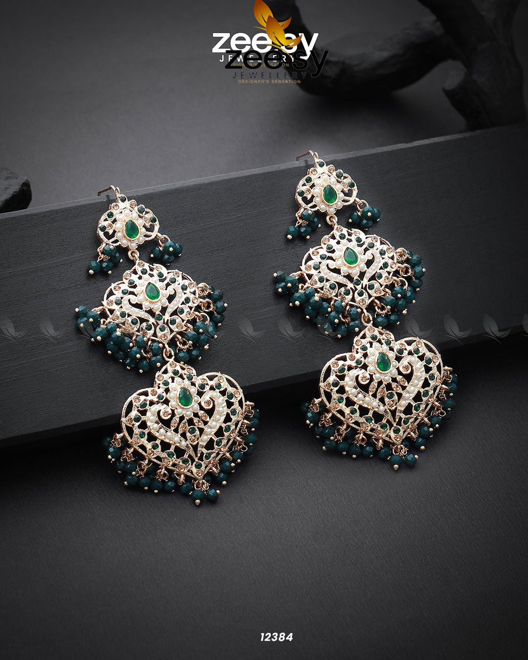 Keerthi's Earrings - by - Libasekhas UK - Registered Vendor of : Zeesy - 100% Original Designer Dresss