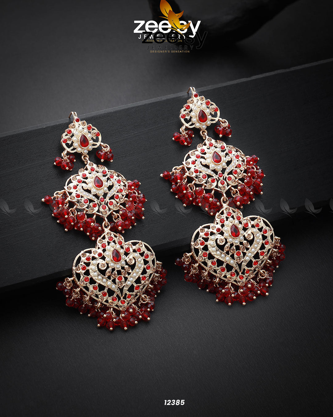 Keerthi's Earrings - by - Libasekhas UK - Registered Vendor of : Zeesy - 100% Original Designer Dresss