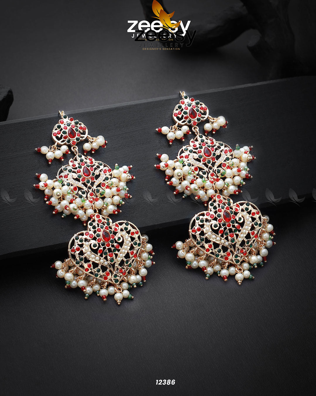 Keerthi's Earrings - by - Libasekhas UK - Registered Vendor of : Zeesy - 100% Original Designer Dresss