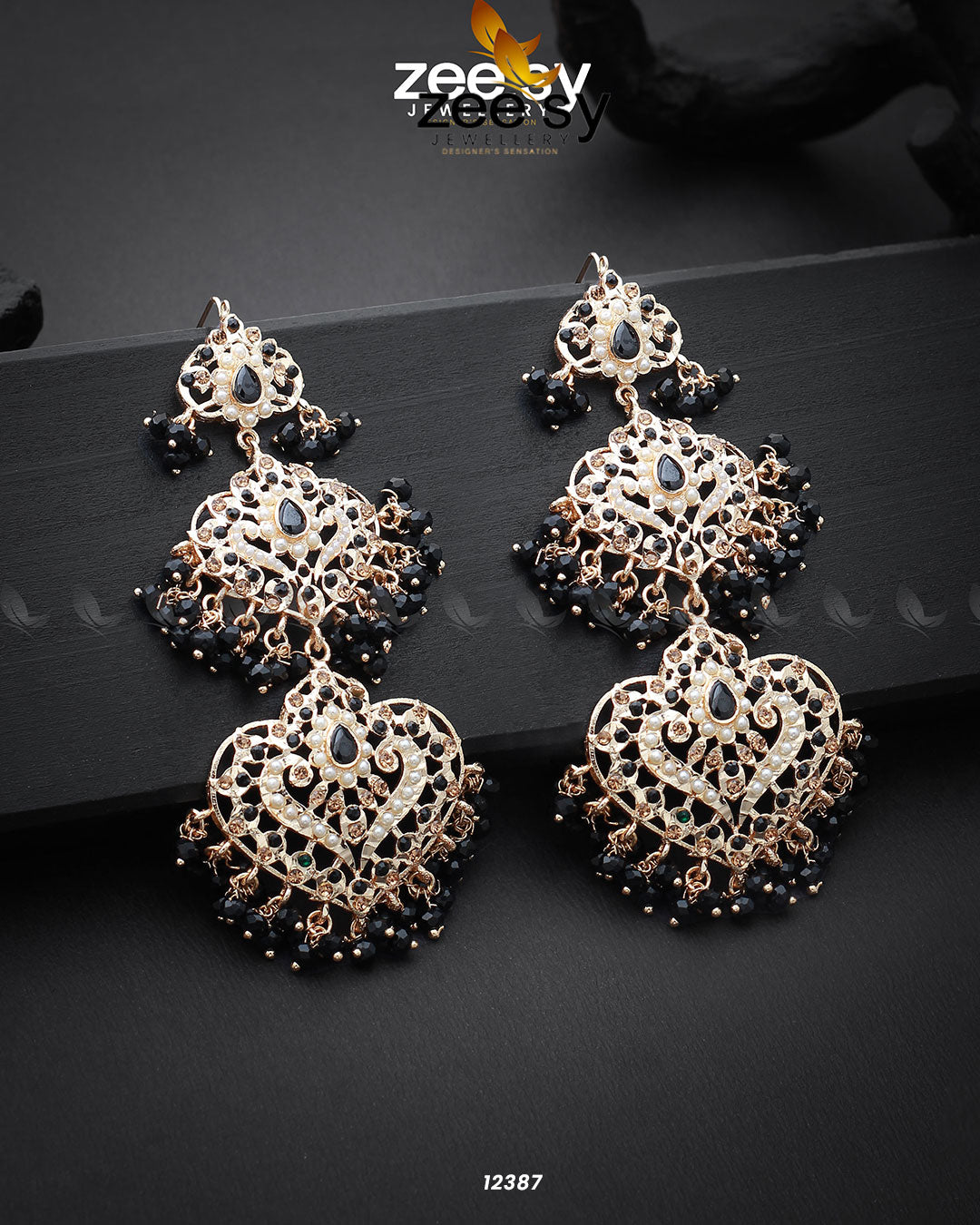 Keerthi's Earrings - by - Libasekhas UK - Registered Vendor of : Zeesy - 100% Original Designer Dresss