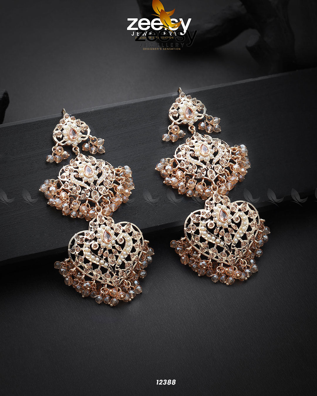 Keerthi's Earrings - by - Libasekhas UK - Registered Vendor of : Zeesy - 100% Original Designer Dresss