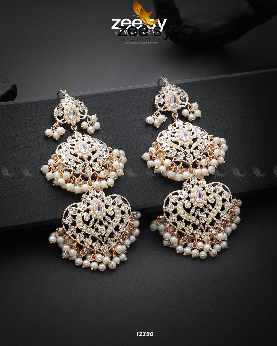 Keerthi's Earrings - by - Libasekhas UK - Registered Vendor of : Zeesy - 100% Original Designer Dresss
