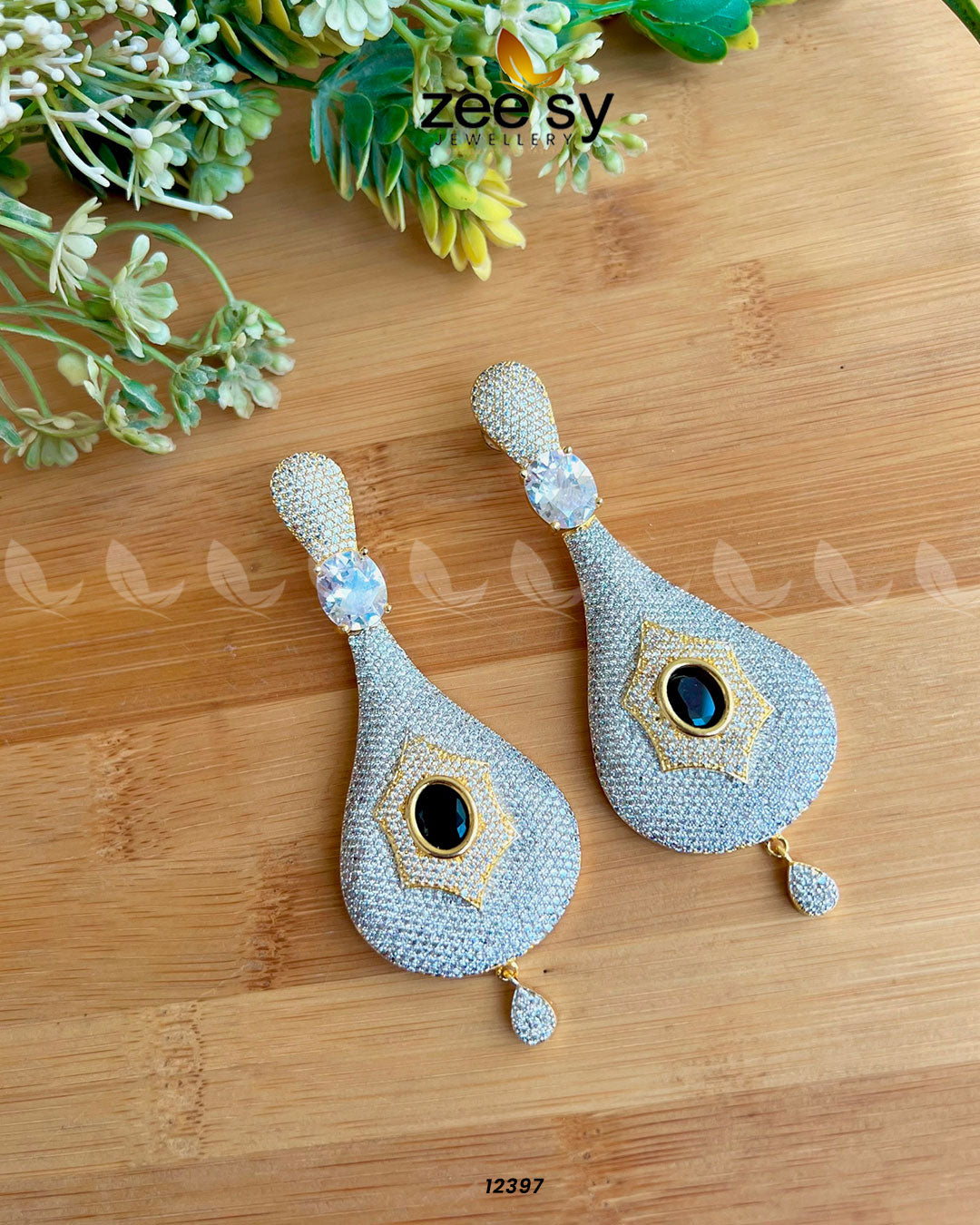 Paree Earrings - by - Libasekhas UK - Registered Vendor of : Zeesy - 100% Original Designer Dresss