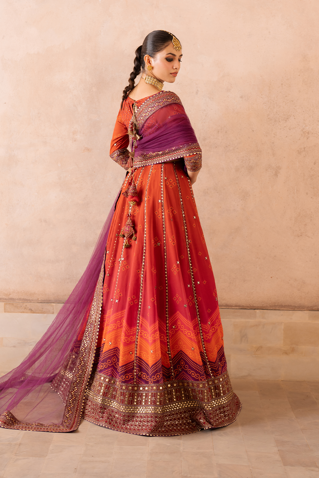 Iznik | Bandhani Formals | UE-334 - by - Libasekhas UK - Registered Vendor of : Iznik - 100% Original Designer Dresss