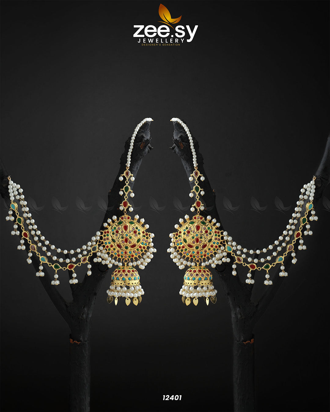 Everglow Earrings - by - Libasekhas UK - Registered Vendor of : Zeesy - 100% Original Designer Dresss