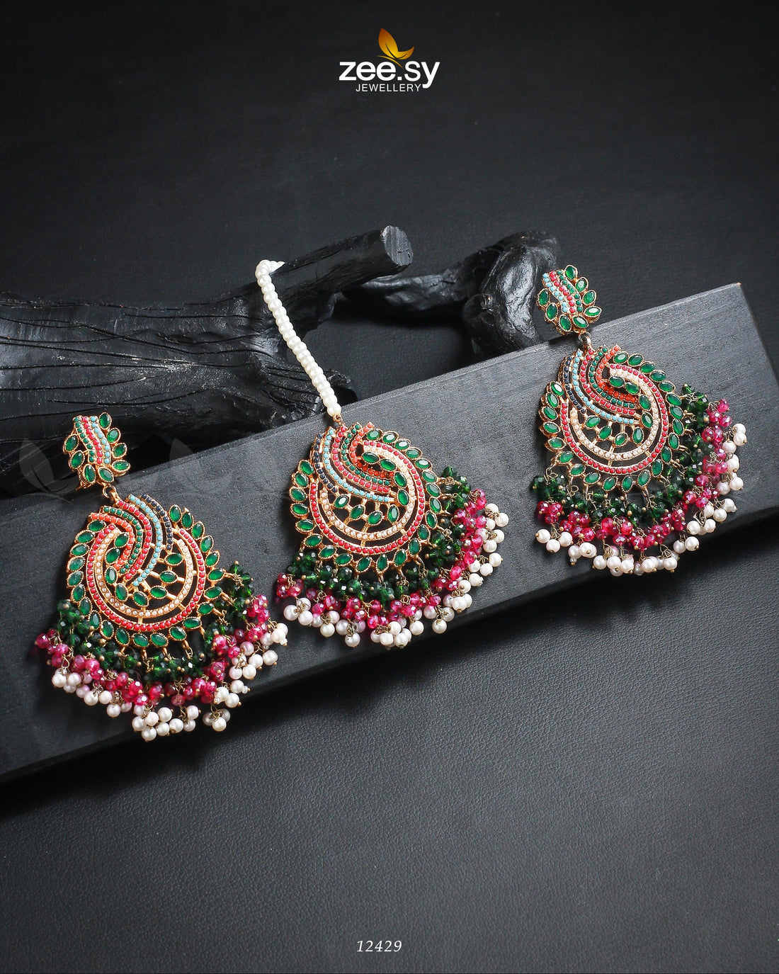 Radiance Earrings - by - Libasekhas UK - Registered Vendor of : Zeesy - 100% Original Designer Dresss