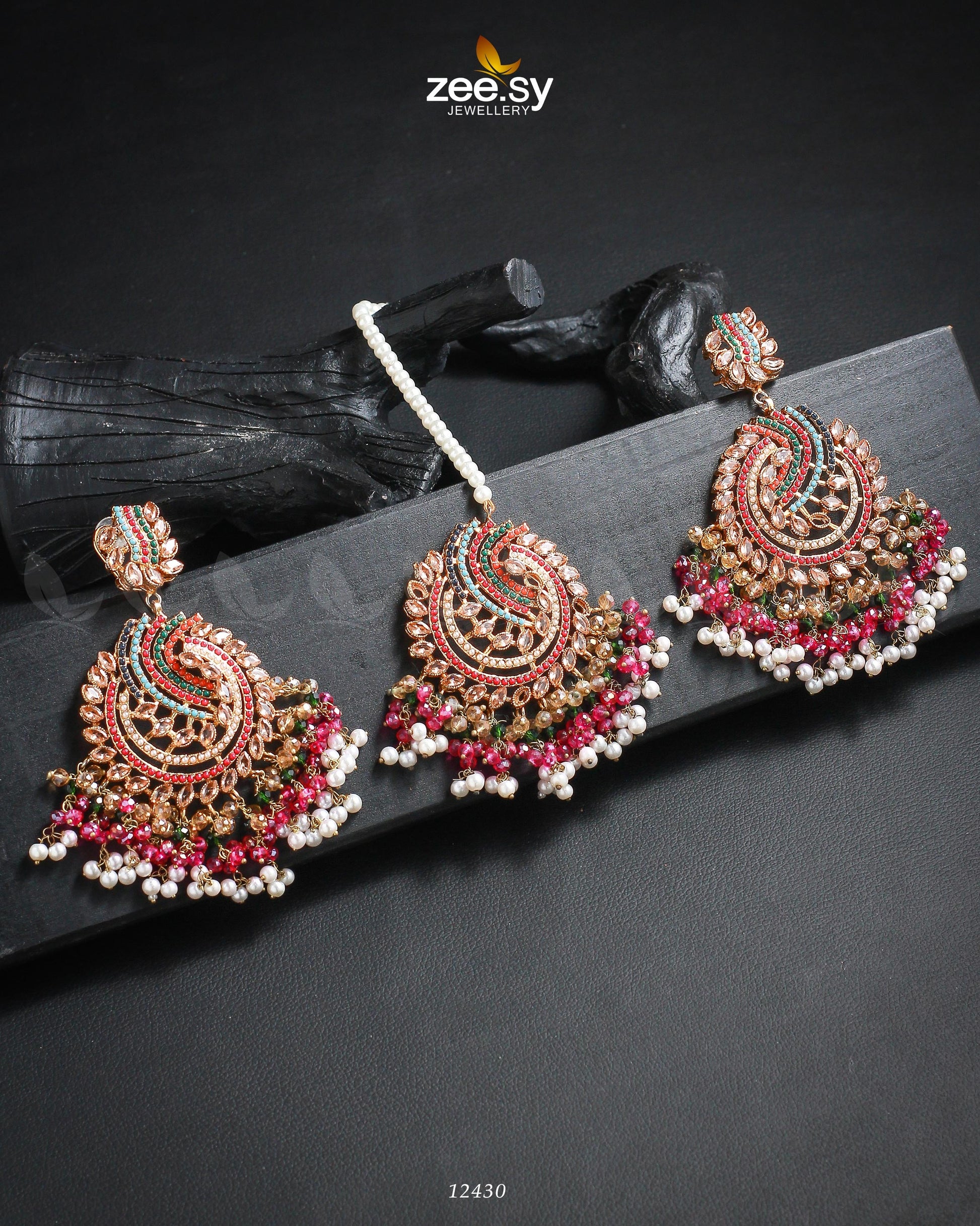 Radiance Earrings - by - Libasekhas UK - Registered Vendor of : Zeesy - 100% Original Designer Dresss