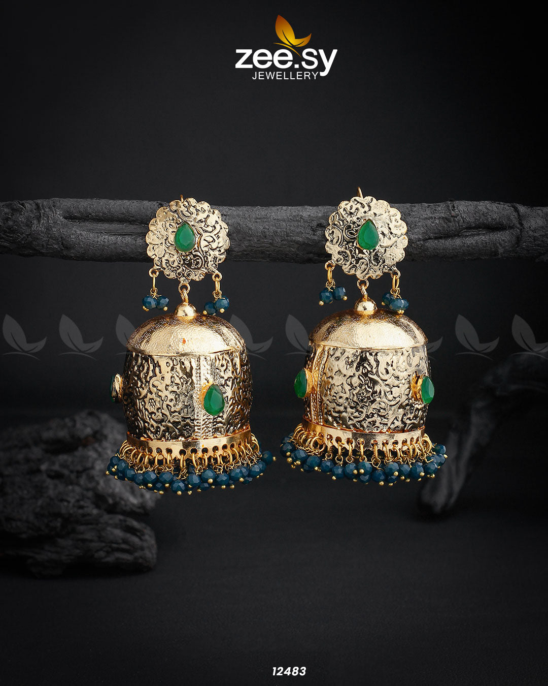 Shaymin Earrings - by - Libasekhas UK - Registered Vendor of : Zeesy - 100% Original Designer Dresss