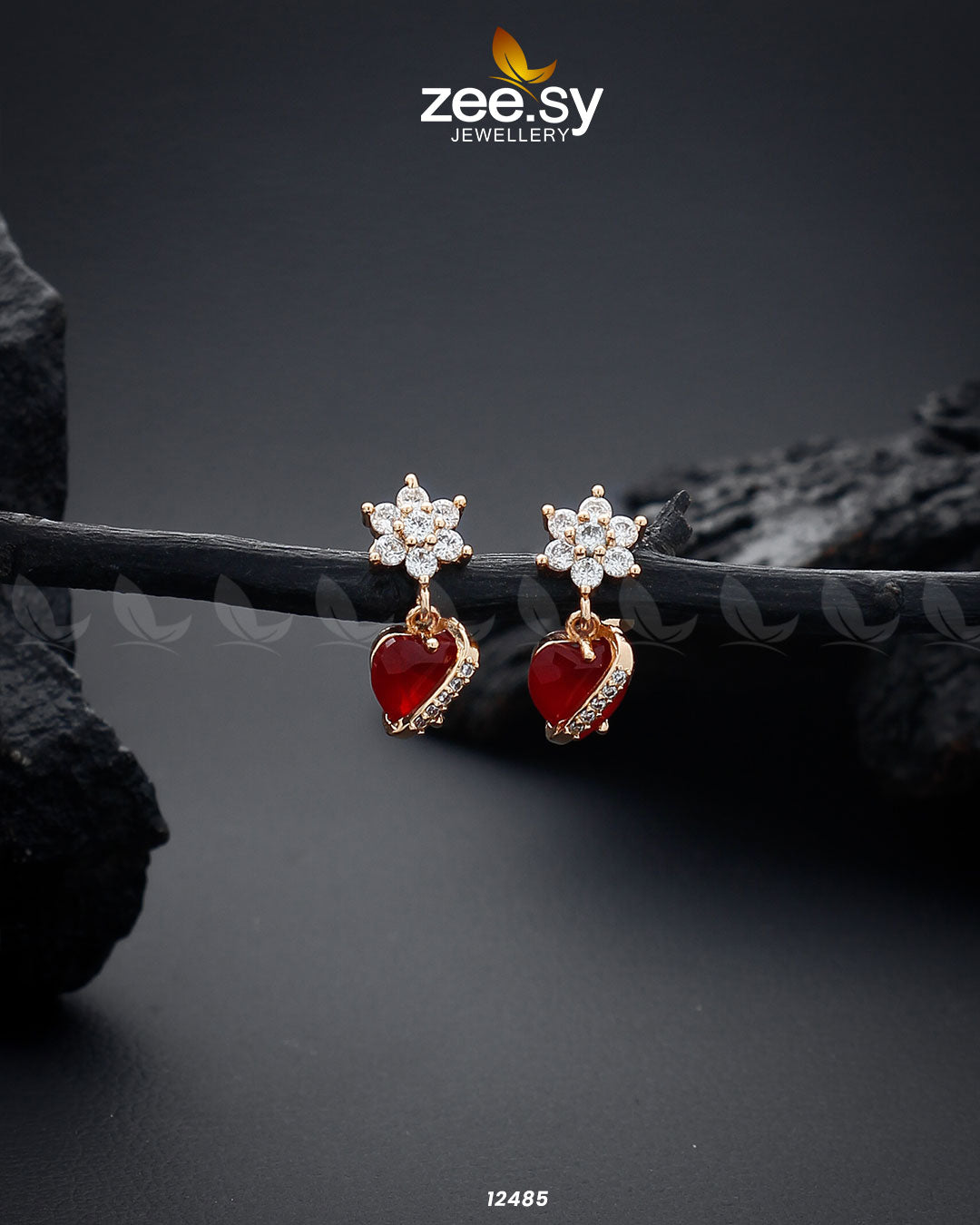 Heart Earrings - by - Libasekhas UK - Registered Vendor of : Zeesy - 100% Original Designer Dresss