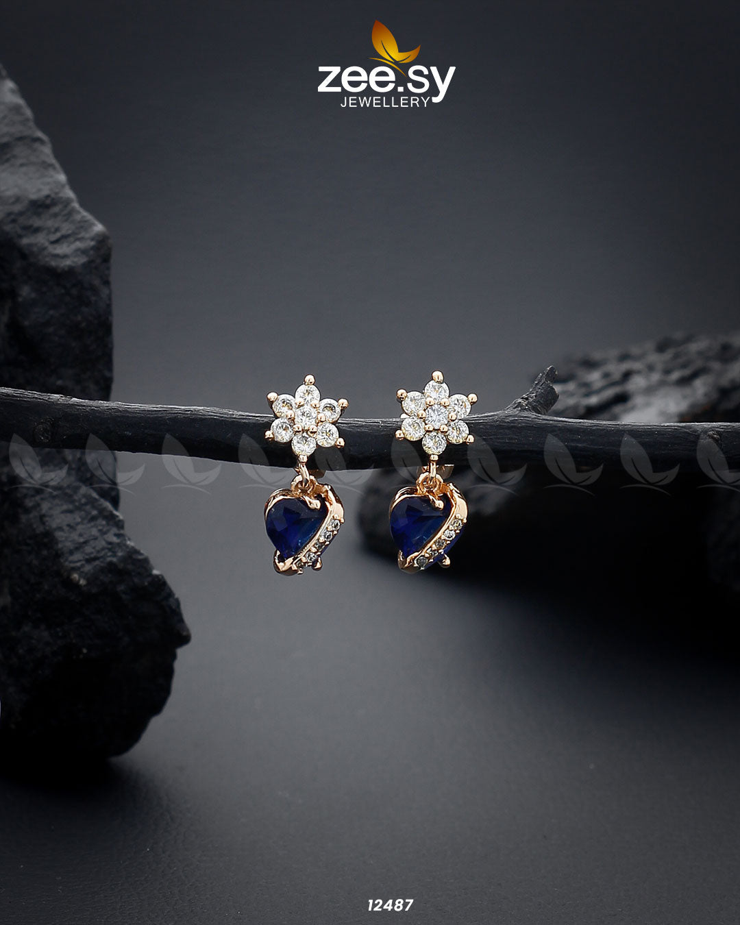 Heart Earrings - by - Libasekhas UK - Registered Vendor of : Zeesy - 100% Original Designer Dresss