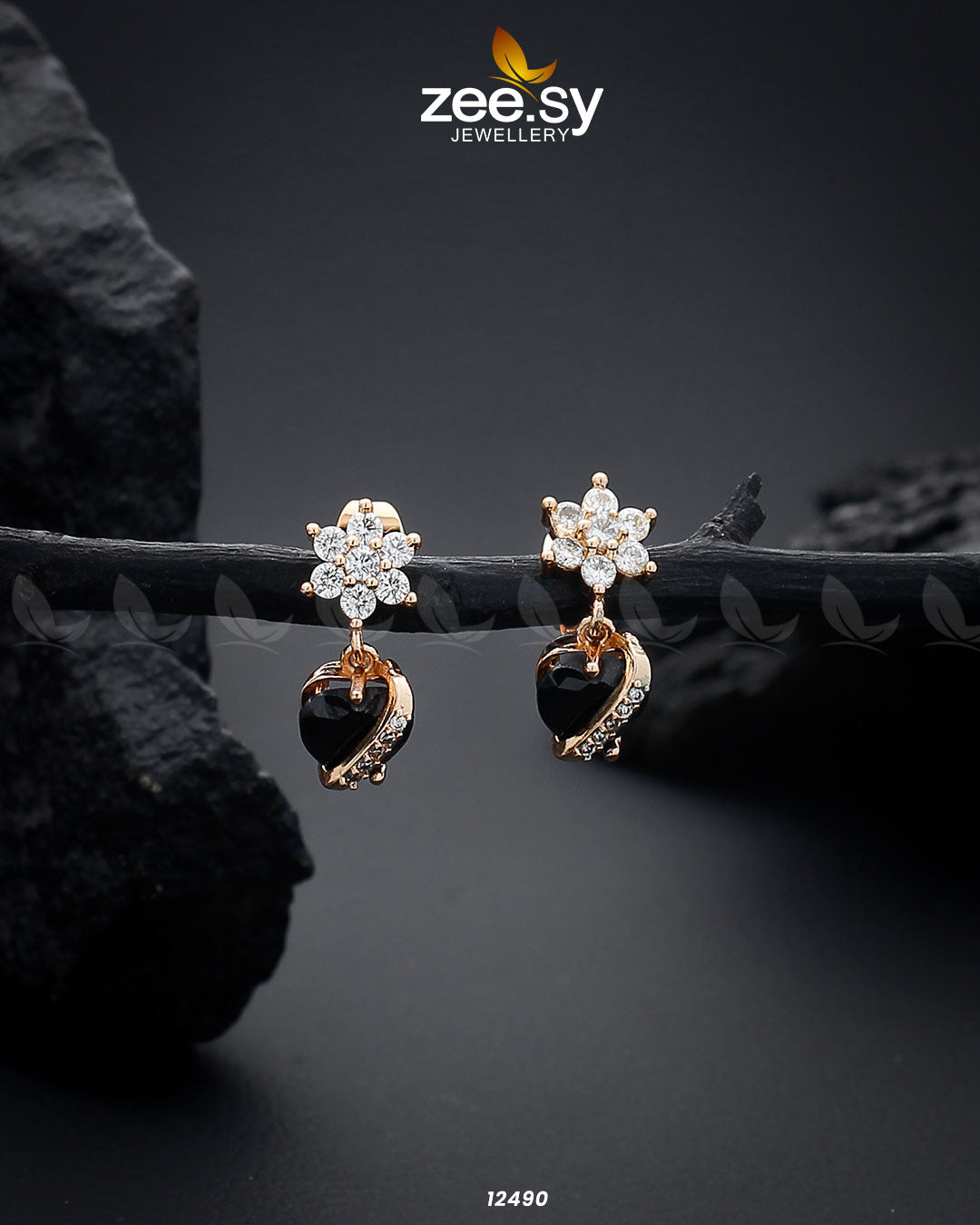 Heart Earrings - by - Libasekhas UK - Registered Vendor of : Zeesy - 100% Original Designer Dresss