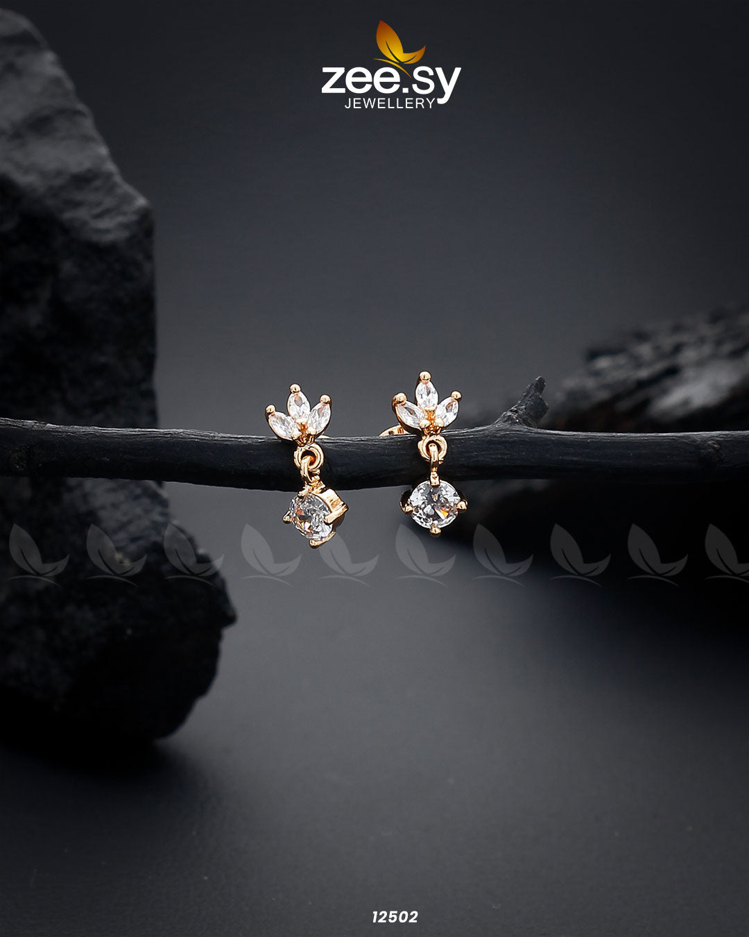Tiny Leaf Earrings - by - Libasekhas UK - Registered Vendor of : Zeesy - 100% Original Designer Dresss