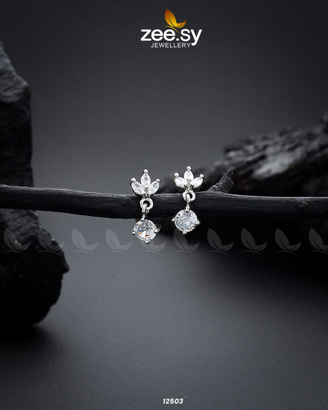 Tiny Leaf Earrings - by - Libasekhas UK - Registered Vendor of : Zeesy - 100% Original Designer Dresss