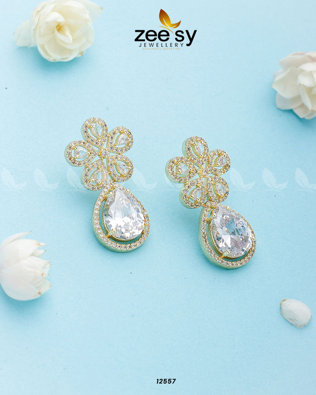 Elevate Earrings - by - Libasekhas UK - Registered Vendor of : Zeesy - 100% Original Designer Dresss