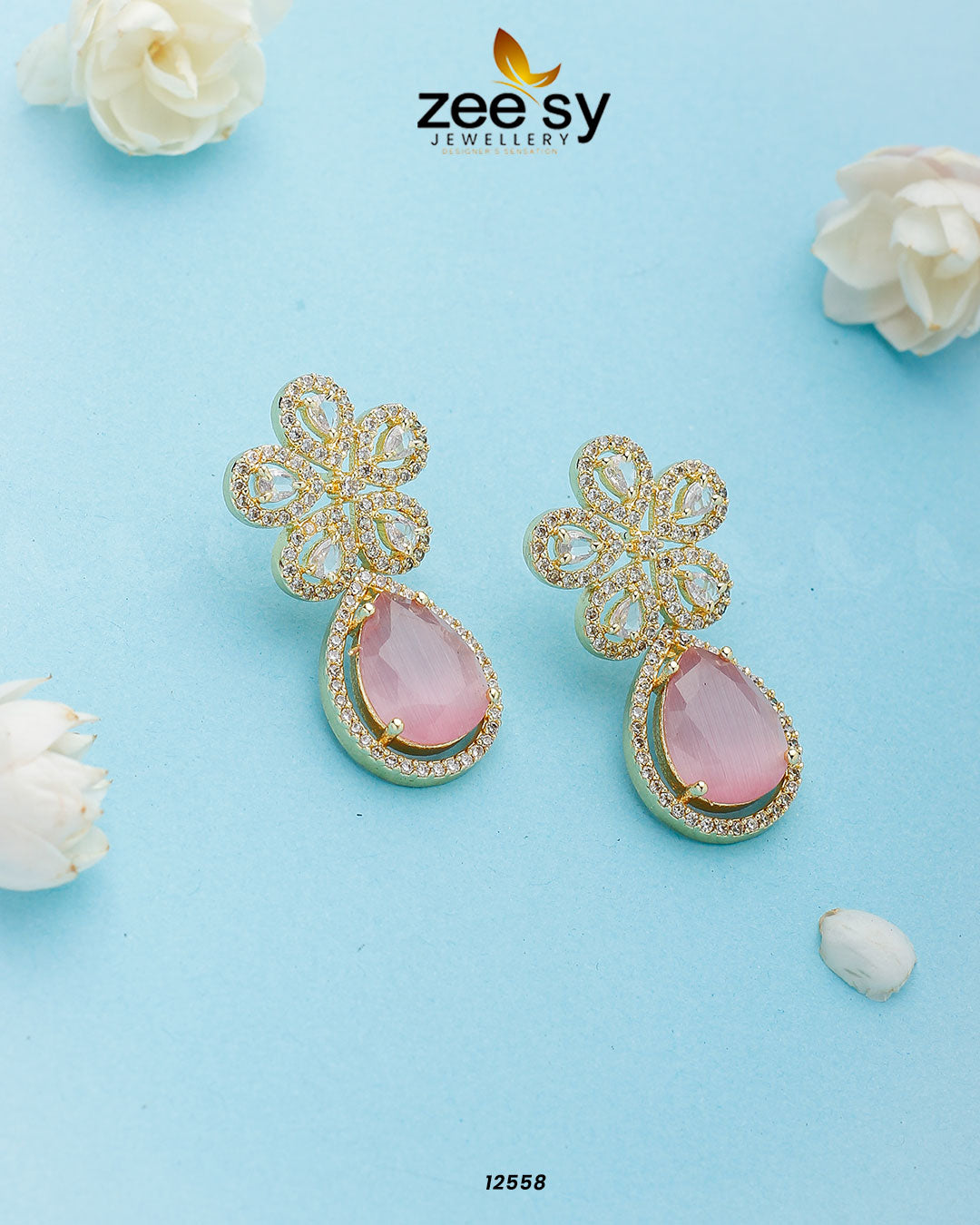 Elevate Earrings - by - Libasekhas UK - Registered Vendor of : Zeesy - 100% Original Designer Dresss