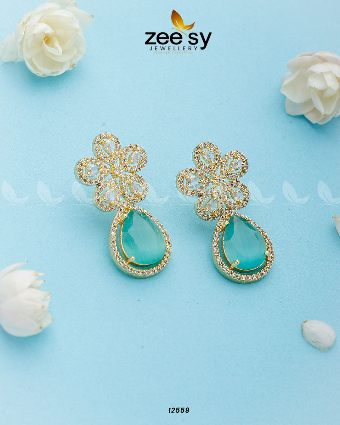 Elevate Earrings - by - Libasekhas UK - Registered Vendor of : Zeesy - 100% Original Designer Dresss