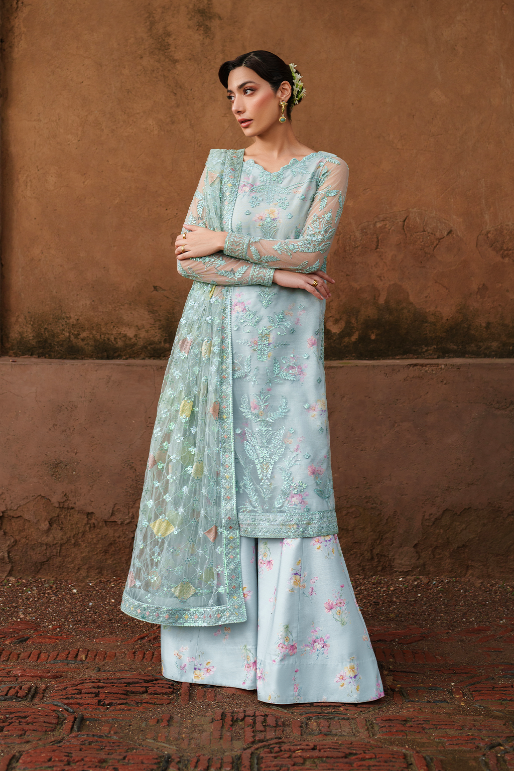 Iznik | Festive Formal | UE-535 Embroidered Net - by Libasekhas UK - Registered Vendor of : Iznik - 100% Original Designer Dress