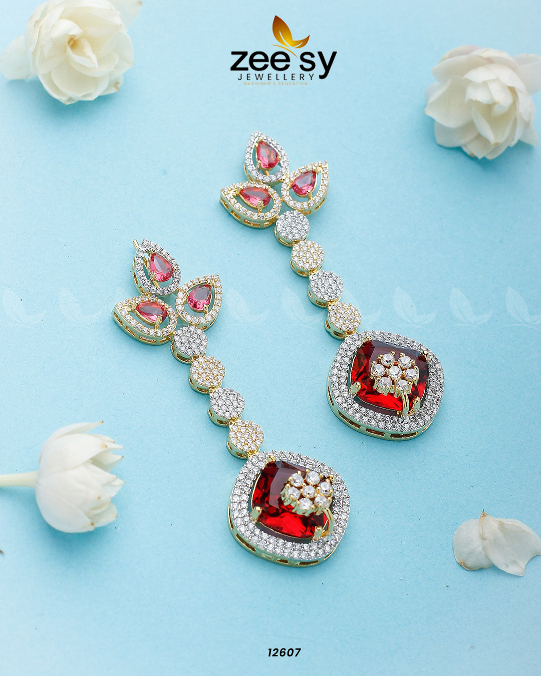Lunara Earrings - by - Libasekhas UK - Registered Vendor of : Zeesy - 100% Original Designer Dresss