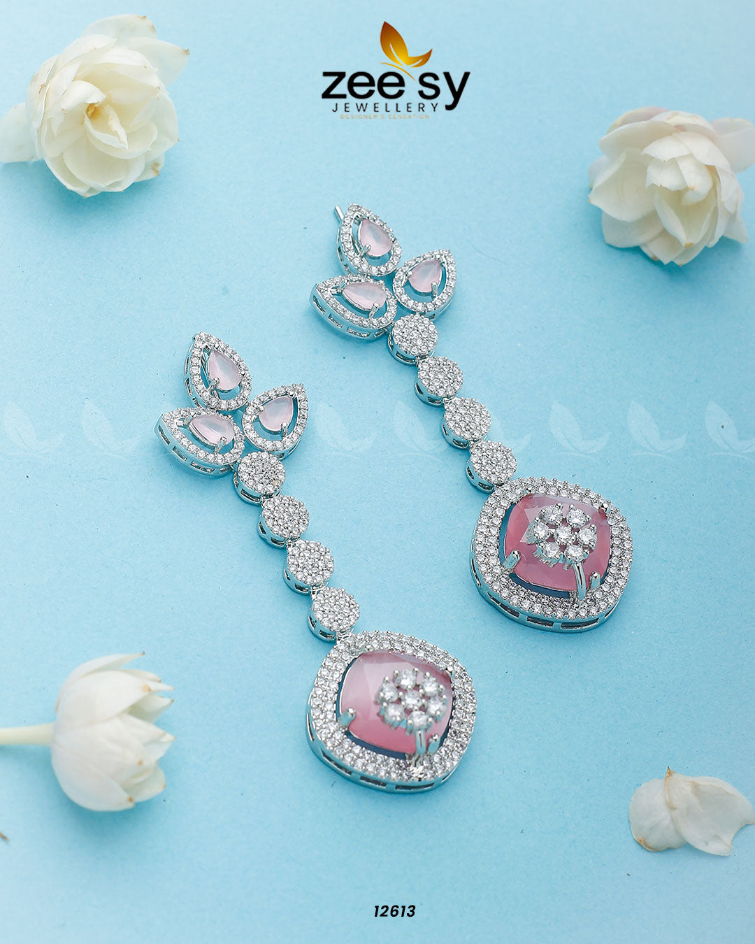 Lunara Earrings - by - Libasekhas UK - Registered Vendor of : Zeesy - 100% Original Designer Dresss