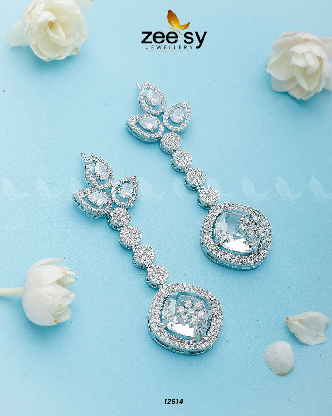 Lunara Earrings - by - Libasekhas UK - Registered Vendor of : Zeesy - 100% Original Designer Dresss