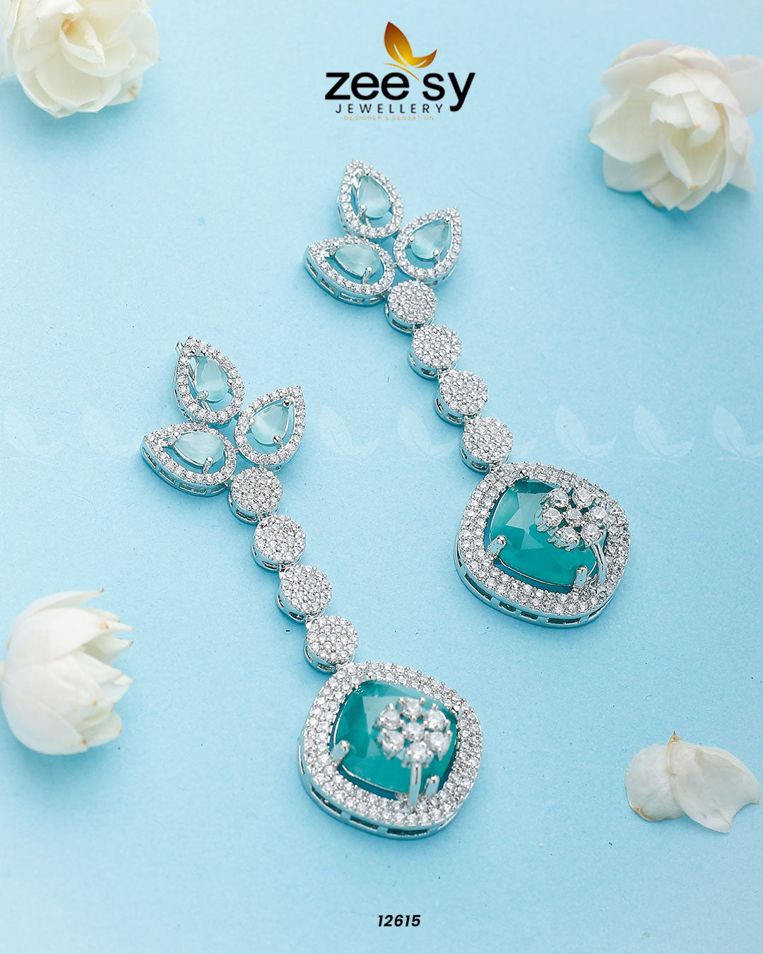 Lunara Earrings - by - Libasekhas UK - Registered Vendor of : Zeesy - 100% Original Designer Dresss